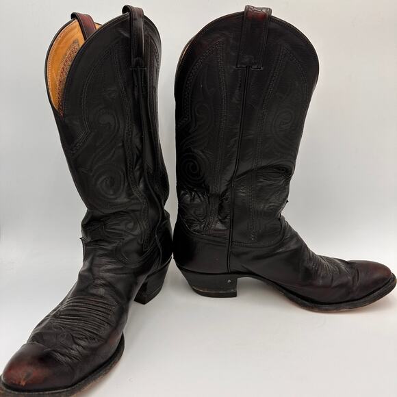 Justin Boots Men\'s Dark Burgundy Western Cowboy Boots Size 10D main image 5